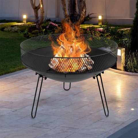 Palenisko ogrodowe metalowe czarne 60 cm