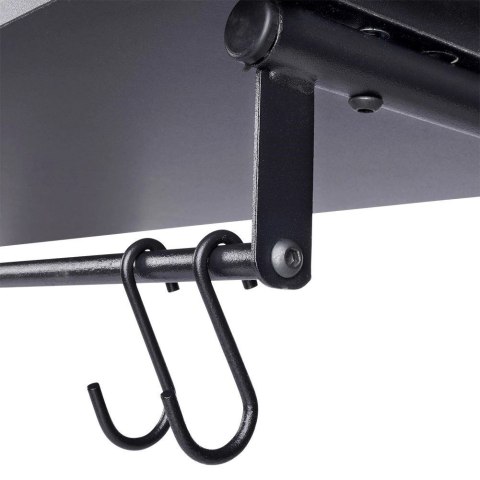 Wieszak Ścienny z Półką Dekoracyjny Czarny z Haczykami Solidny VILDE