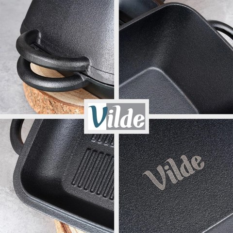 Brytfanna Żeliwna do Piekarnika Pieczenia z Pokrywką VILDE 2w1 3,5 L