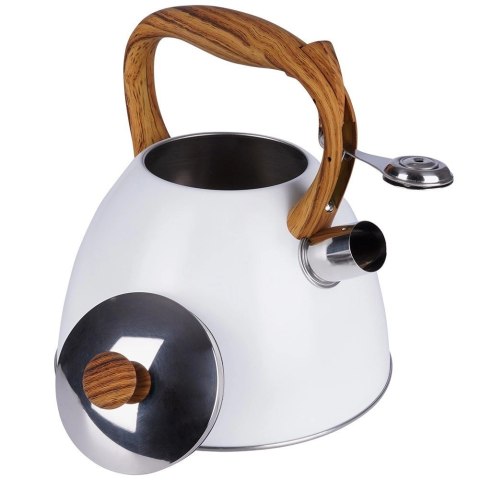 Czajnik z Gwizdkiem Nierdzewny Dekoracyjny Stalowy Biały ORION 3 L
