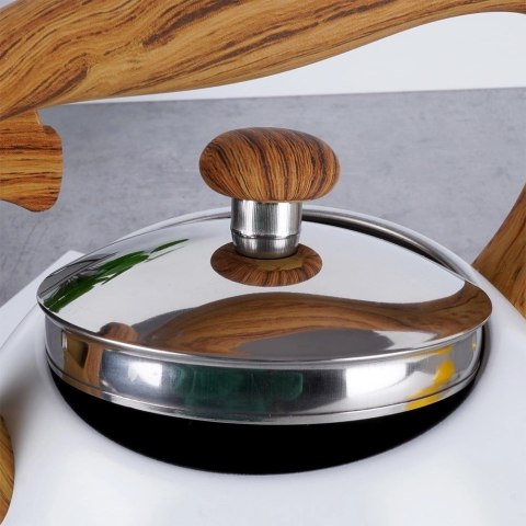 Czajnik z Gwizdkiem Nierdzewny Dekoracyjny Stalowy Biały ORION 3 L