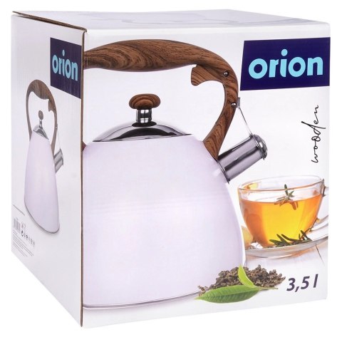 Czajnik z Gwizdkiem Nierdzewny Dekoracyjny Stalowy Biały ORION 3 L