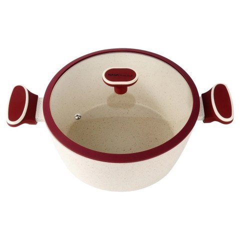 Garnek Granitowy ze Szklaną Pokrywką Gaz Indukcja NAVA 26 cm 5,2 L