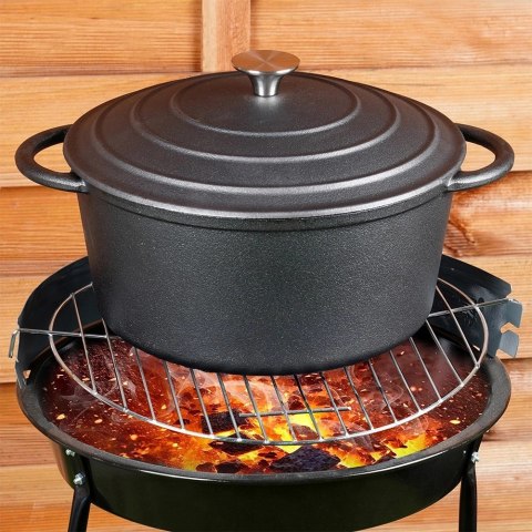 Garnek z Pokrywką Żeliwny Gaz Indukcja Solidny VILDE 26 cm 5 L