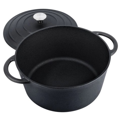 Garnek z Pokrywką Żeliwny Gaz Indukcja Solidny VILDE 26 cm 5 L