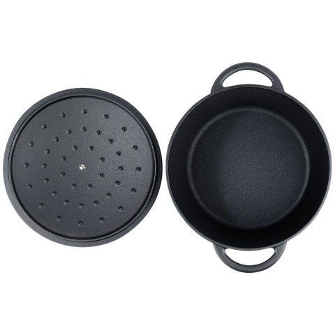 Garnek z Pokrywką Żeliwny Gaz Indukcja Solidny VILDE 26 cm 5 L