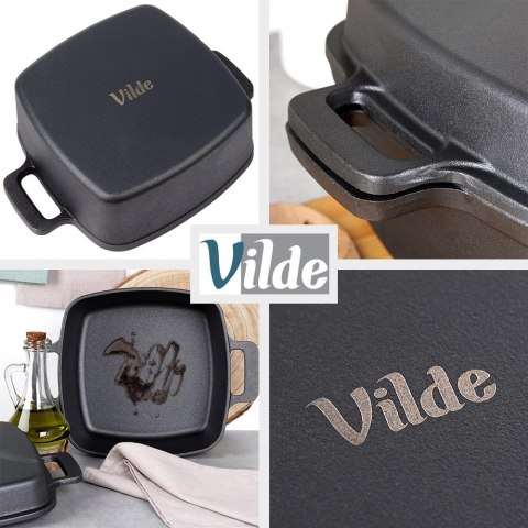 Garnek z pokrywką żeliwny 2w1 CAST LINE 25 cm 4,5 l / 1,8 l