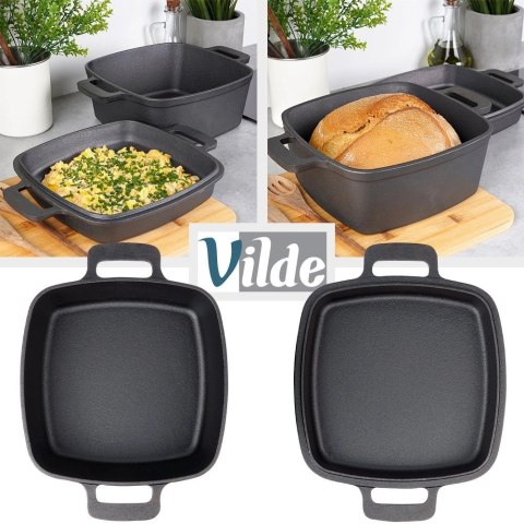 Garnek z pokrywką żeliwny 2w1 CAST LINE 25 cm 4,5 l / 1,8 l