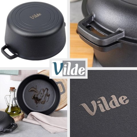 Garnek z pokrywką żeliwny 2w1 CAST LINE 26 cm 4,5 l / 1,6 l