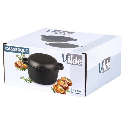 Garnek z pokrywką żeliwny 2w1 CAST LINE 26 cm 4,5 l / 1,6 l