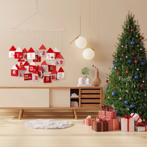 Kalendarz Adwentowy Wiszący Filcowy Czerwony Solidny Trwały VILDE 70 x 60cm