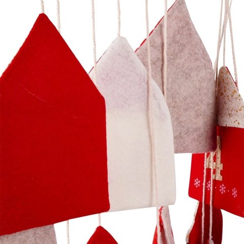 Kalendarz Adwentowy Wiszący Filcowy Czerwony Solidny Trwały VILDE 70 x 60cm