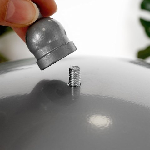 Karmnik dla ptaków metalowy potrójny / budka na karmę ziarno kule tłuszczowe szary