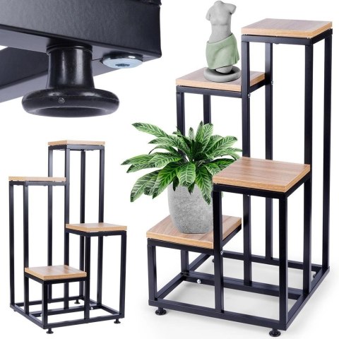 Kwietnik Stojak na Kwiaty 4-Poziomowy Kaskada Metalowy Loft VILDE 69 cm