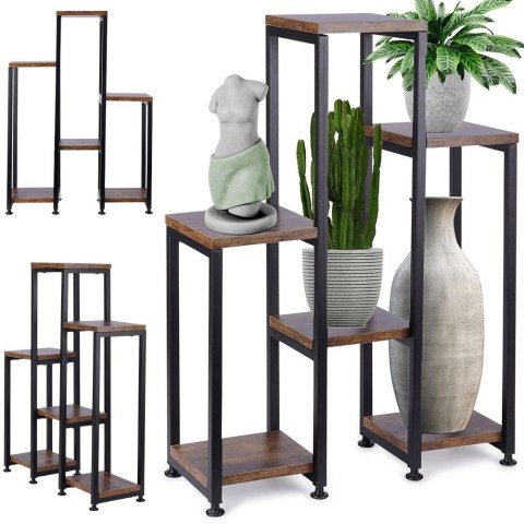 Kwietnik Stojak na Kwiaty 6-Poziomowy Kaskada Metalowy Loft VILDE 70 cm