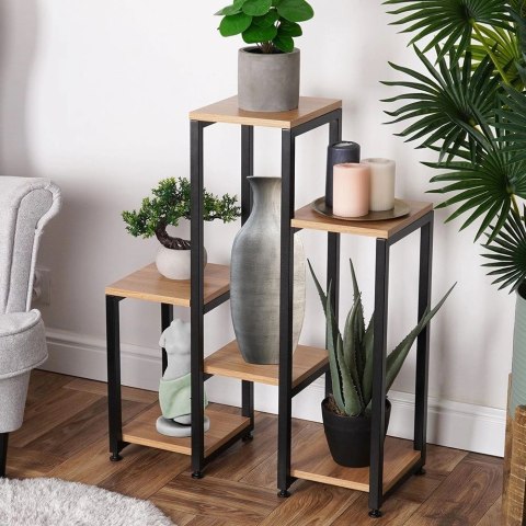 Kwietnik Stojak na Kwiaty 6-Poziomowy Kaskada Metalowy Loft VILDE 80 cm