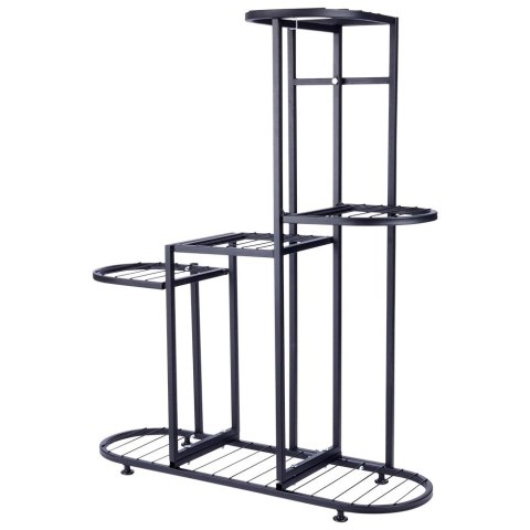 Kwietnik metalowy czarny 5-poziomowy 84,5 cm