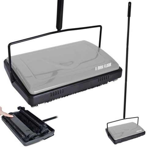 Odkurzacz Mechaniczny Ręczny Szczotka Kaśka z Kijem Solidna ORION 28 x 20cm