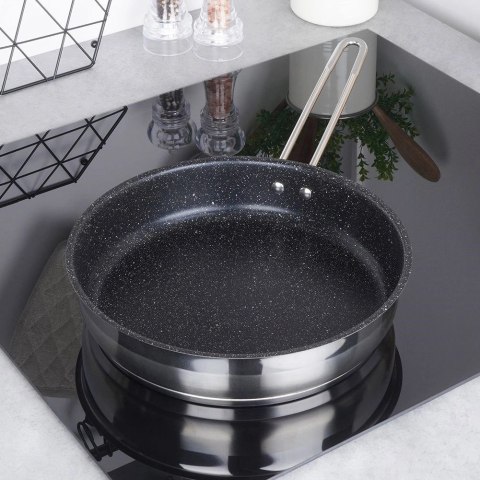 Patelnia Stalowa do Smażenia Nieprzywierająca Trwała GRANDE 26 cm