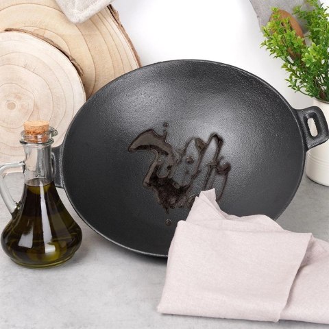 Patelnia Wok z Uchwytami Nieprzywierająca Solidna ORION 30 cm