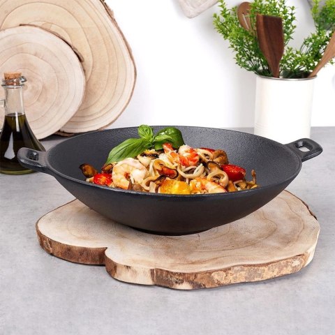 Patelnia Wok z Uchwytami Nieprzywierająca Solidna ORION 30 cm