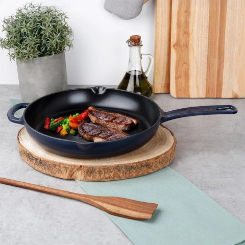 Patelnia Żeliwna do Smażenia Pieczenia Duszenia Emaliowana ORION 28 cm