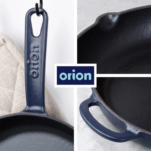 Patelnia Żeliwna do Smażenia Pieczenia Duszenia Emaliowana ORION 28 cm