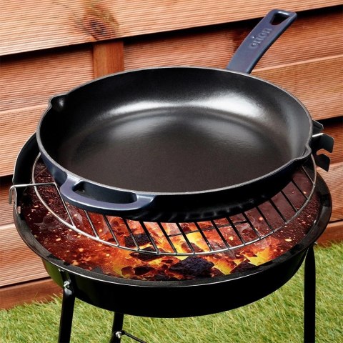 Patelnia Żeliwna do Smażenia Pieczenia Duszenia Emaliowana ORION 28 cm