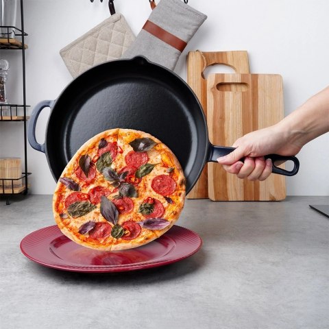 Patelnia Żeliwna do Smażenia Pieczenia Duszenia Emaliowana ORION 28 cm