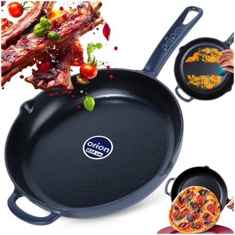 Patelnia Żeliwna do Smażenia Pieczenia Duszenia Emaliowana ORION 28 cm