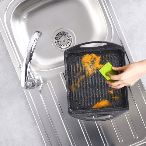 Płyta grillowa granitowa patelnia do grillowania smażenia prostokątna GRANDE 34x26,5 cm