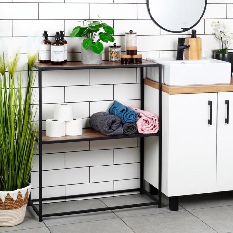 Regał metalowy czarny 70x30,5x85 cm