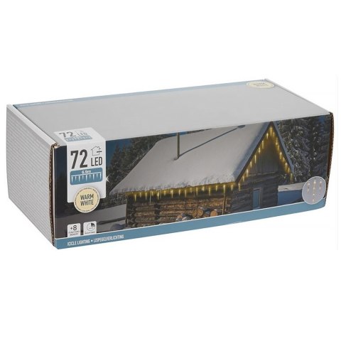 Sople świecące / kurtyna świetlna na balkon taras dom 72 LED 6,9 m