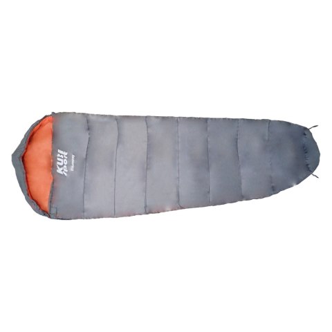 Śpiwór Turystyczny Kempingowy Lekki Mumia Solidny Szary KUBISPORT 210 cm
