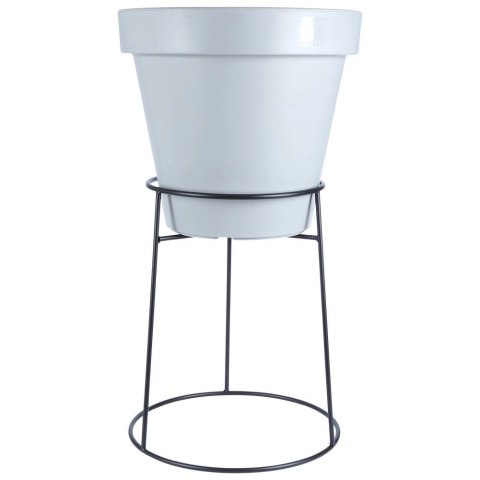 Stojak na Doniczkę Metalowy Czarny Dwustronny Dekoracyjny 45x53 cm VILDE