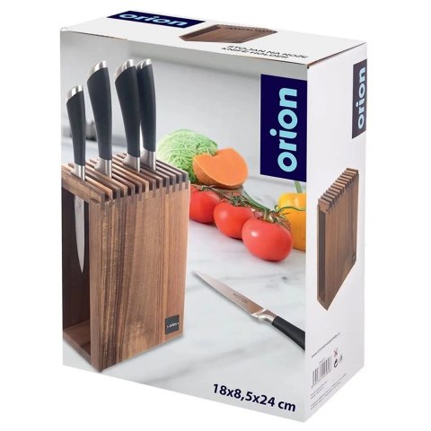 Stojak na Noże z Przegródkami Drewniany Ozdobny Dekoracyjny ORION