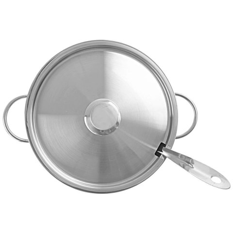 Waza do Zupy Stalowa z Pokrywą Solidna Dekoracyjna Srebrna ORION 4,5 L