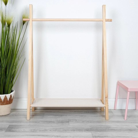 Wieszak stojący na ubrania drewniany 80,5x30x100 cm