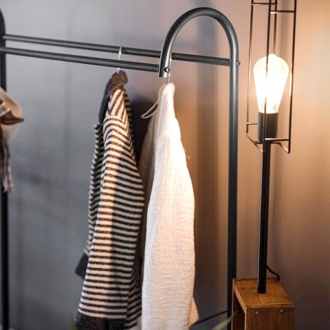 Wieszak stojak na ubrania podłogowy metalowy czarny / garderoba 85x35x147 cm