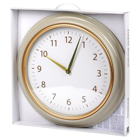 Zegar Ścienny Wiszący Okrągły Biały Złoty Dekoracyjny Ozdobny VILDE 50 cm