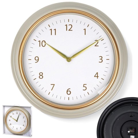 Zegar Ścienny Wiszący Okrągły Biały Złoty Dekoracyjny Ozdobny VILDE 50 cm