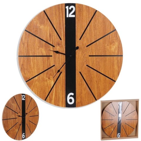 Zegar na Ścianę Ścienny Zawieszany Wiszący Brązowy Solidny VILDE 60 cm