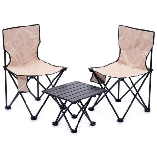 Zestaw Krzesła Turystyczne ze Stolikiem Składane Przenośne REDCLIFFS 3 el.