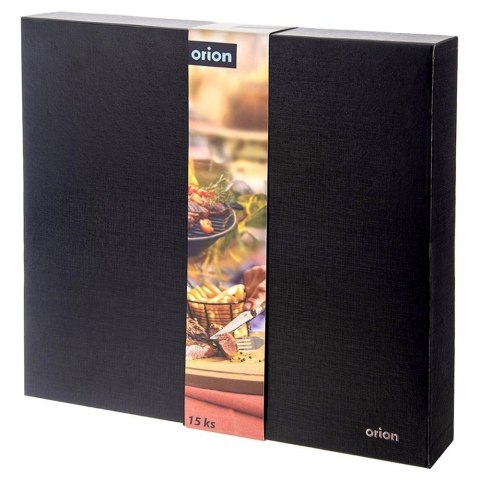 Zestaw Sztućców do Steków Burgerów z Deską Stalowe Solidne ORION 15 el.