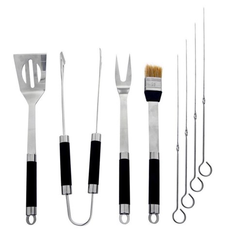 Zestaw przyborów do grilla stalowy w walizce 9 el.