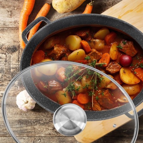 Brytfanna Gęsiarka ORION Granitowa Owalna 12 L na Indukcję do Zmywarki