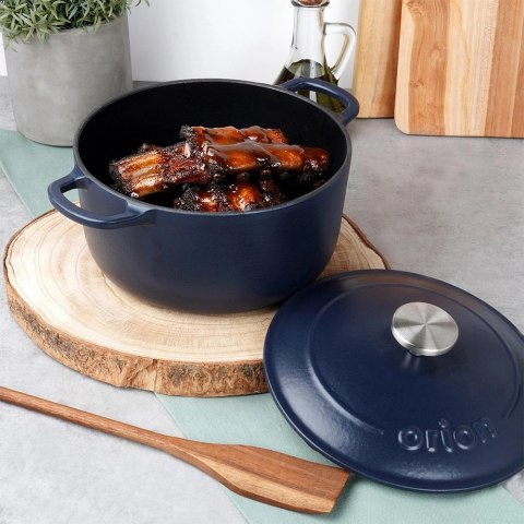 Garnek z pokrywką żeliwny emaliowany LITINA 22 cm, 3,3 l