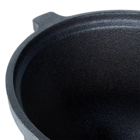 Kociołek Żeliwny Pojemny na Nóżkach z Pokrywką na Ognisko Grill CAST LINE 10 l