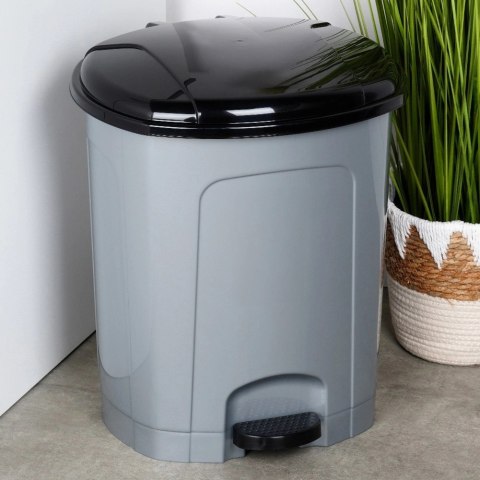 Kosz na śmieci z pedałem plastikowy szary 30 l