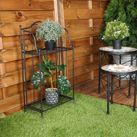 Kwietnik Metalowy Czarny 34,5 x 18,5 x 65 cm ORION 2 Poziomy